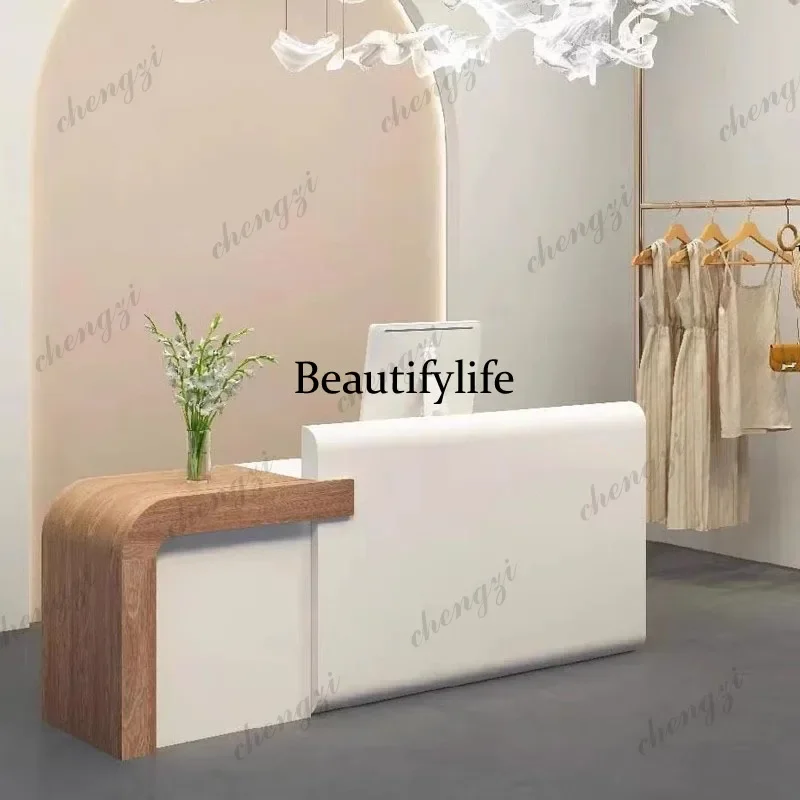 A139 Shop Salon Reception Desks Long Hotel Welcome European Nail Reception Desks Aesthetic Restaurant Scrivania Lounge Furniture