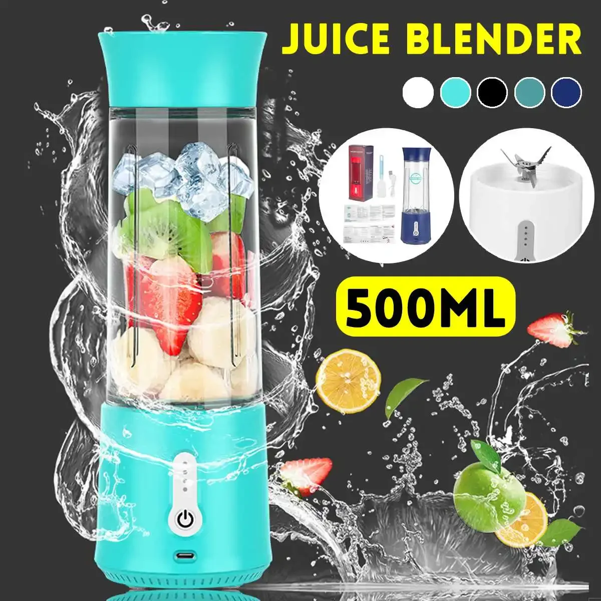 Portable 4 Speed Mixer USB Electric Fruit Juicer Handheld Smoothie Maker Blender Stirring Mini Food Processor Juice Cup