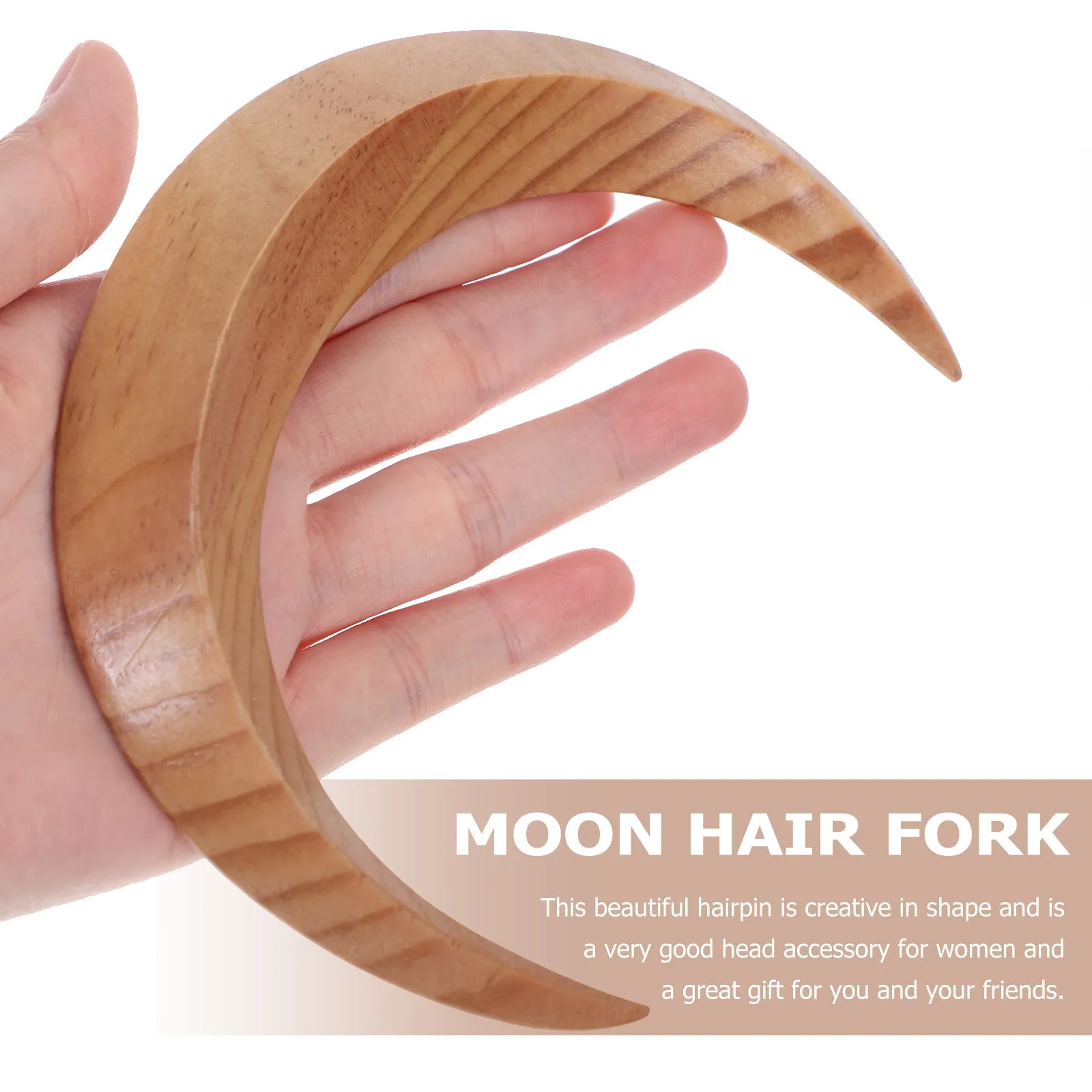Hair Stick Sticks for Buns Chinese Wood Moon Clips Maker Accessories Holder Forks