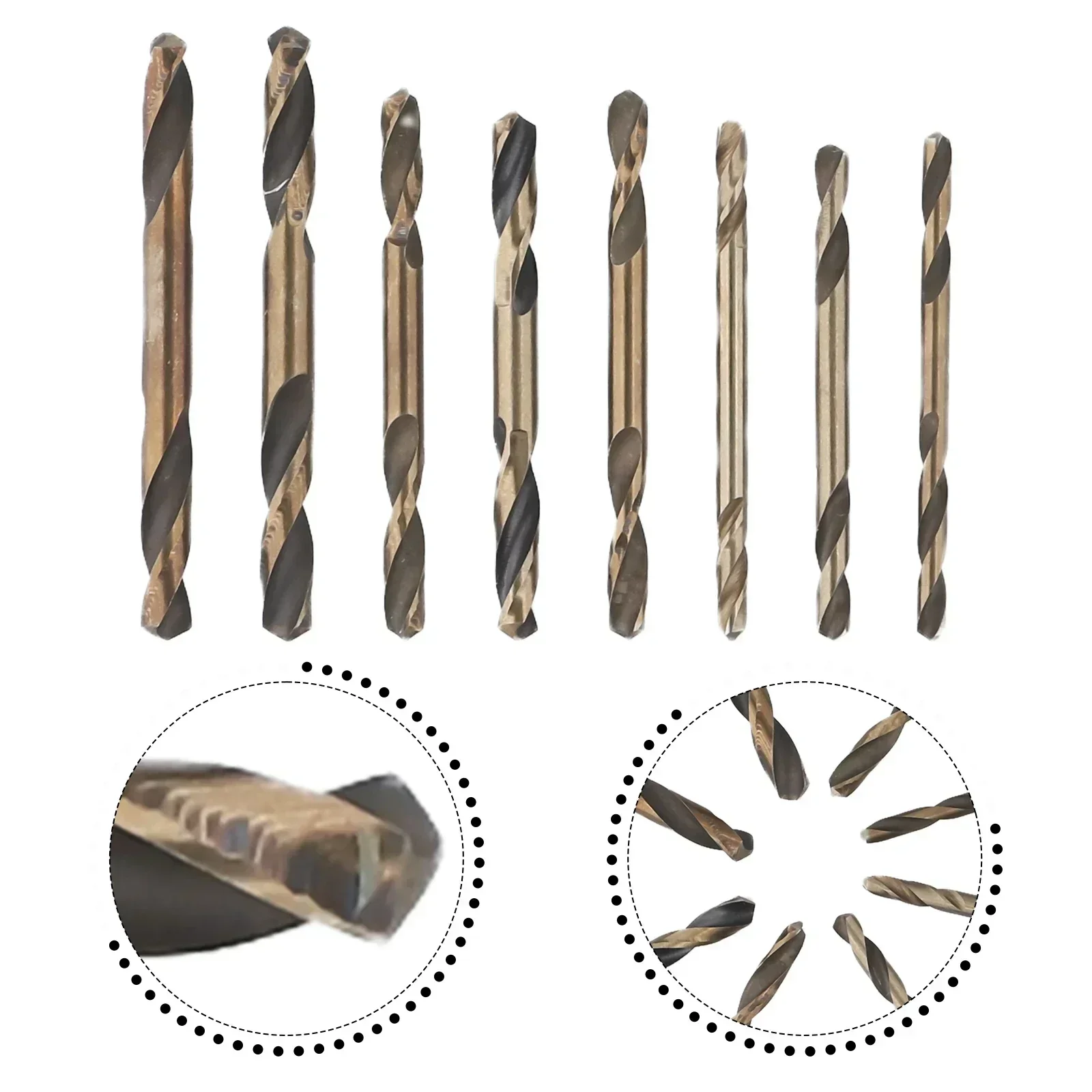 Double Headed Design in this 8pcs Drill Bit Set for Drilling Holes in Various Materials including Metals and For woods