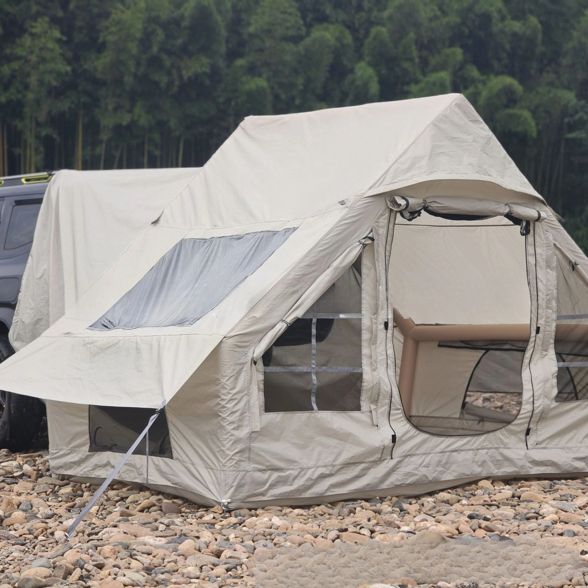6.3 Flat rear inflatable tent with sunroof, free to build lazy inflatable rear tent with air pump