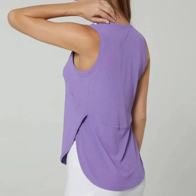 Camiseta deportiva sin mangas para mujer, Top corto para gimnasio, ropa de Yoga, chaleco para Fitness, ropa deportiva para correr y correr