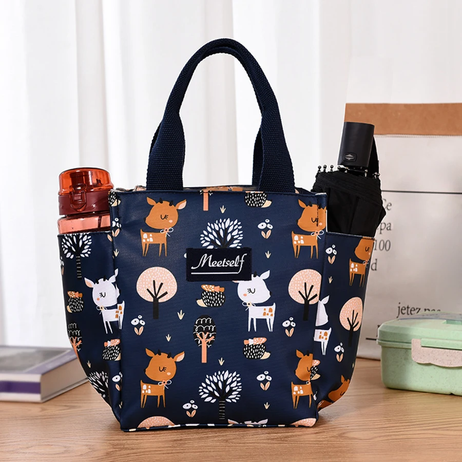

New multi-pocket, large-capacity insulated tote bag with rice, office lunch box bag, picnic lunch box bag