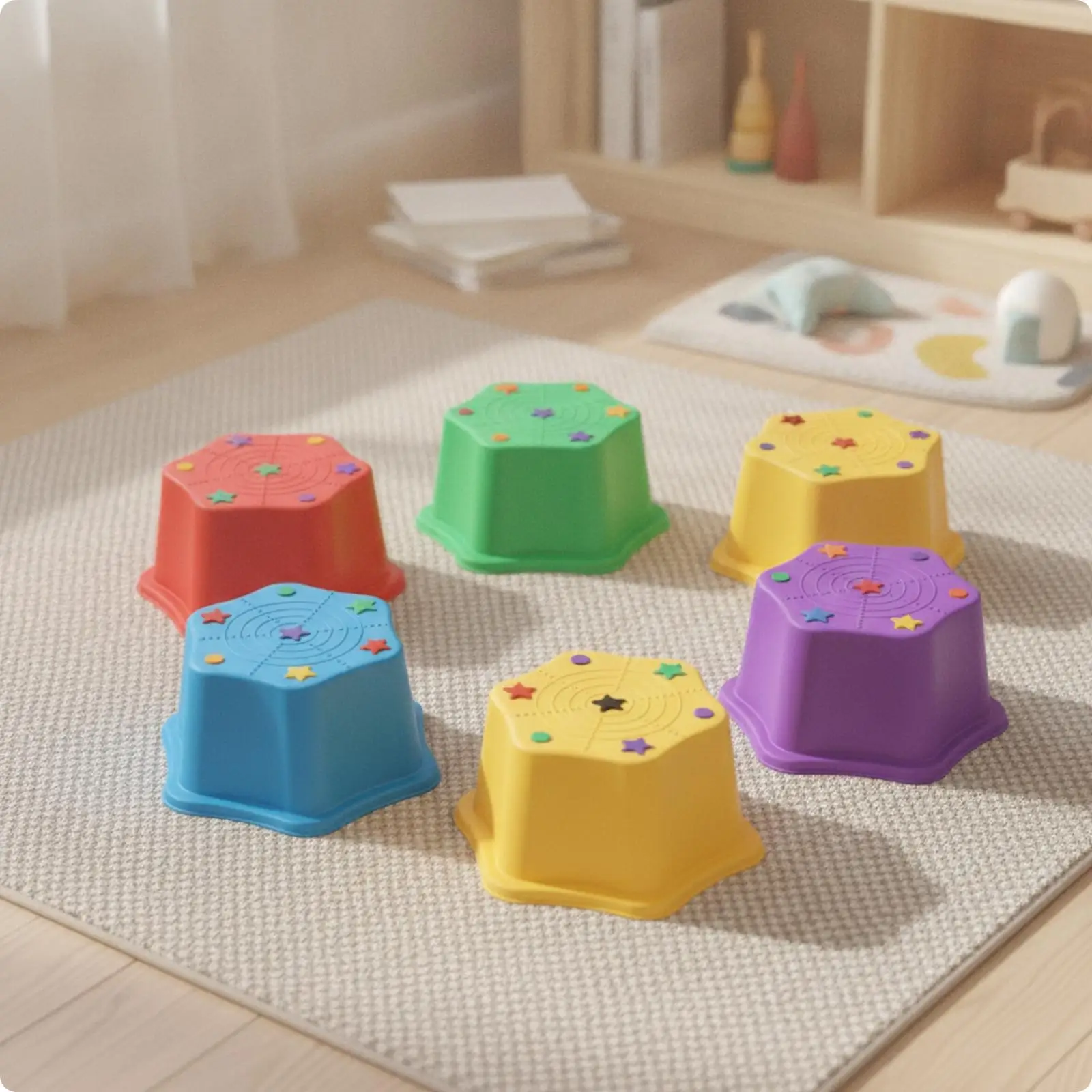 Kids Star Balance Training Stool Sensory Stepping Stone for Children Coordination Practice Motor Skill Development Equipment