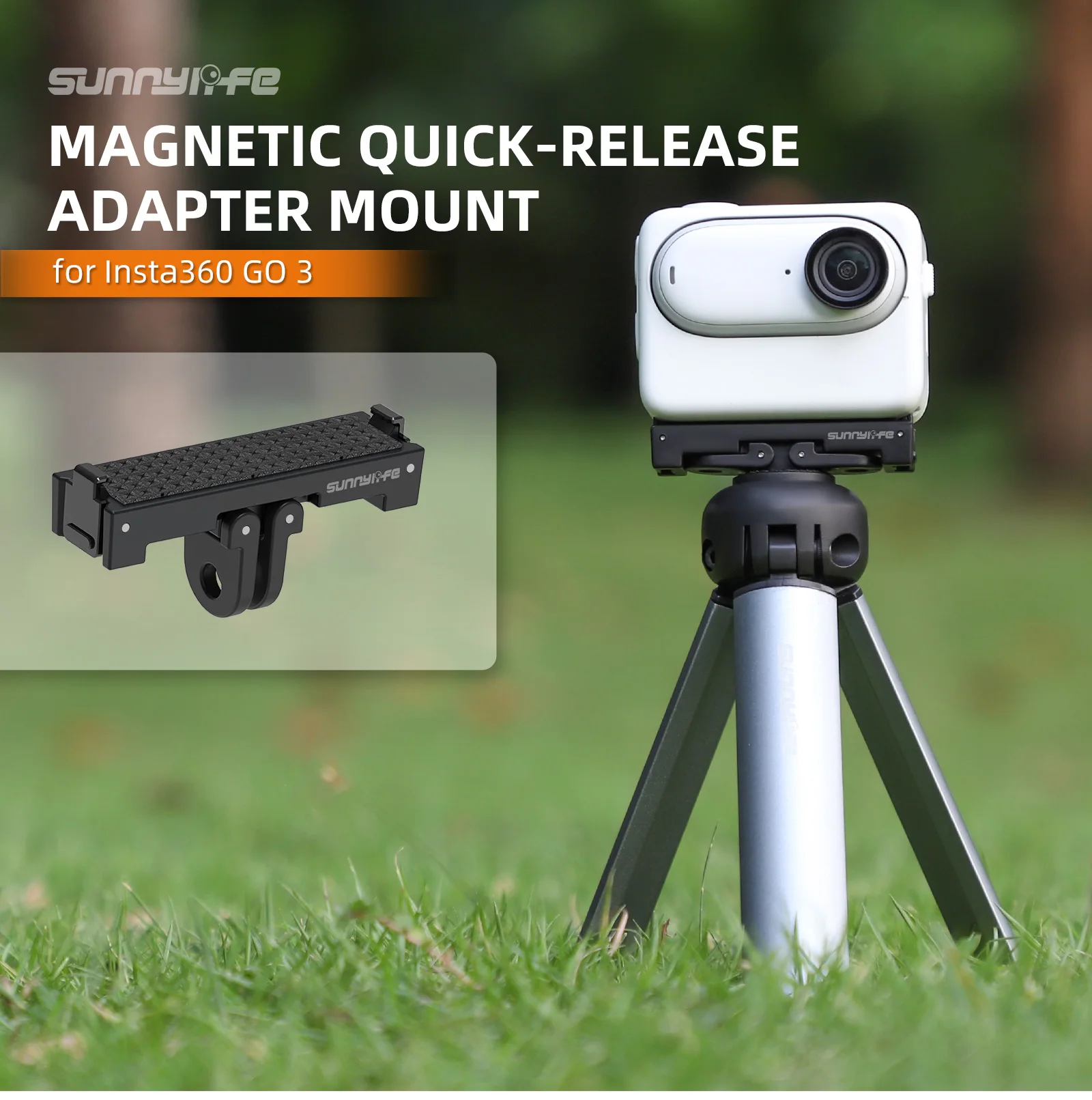 

for Insta360 GO 3S Magnetic Quick Release Adapter Mount for GO3 Thumb Sport Camera Quick Release Plate Expansion Accessory