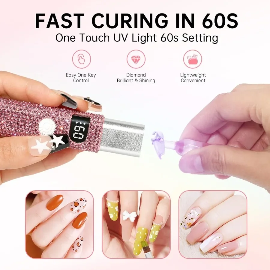 휴대용 UV LED 무선 네일 램프 (젤 네일 폴리쉬용) 휴대용 충전식 USB 네일 드라이어 LCD 디스플레이 포함 빠른 건조