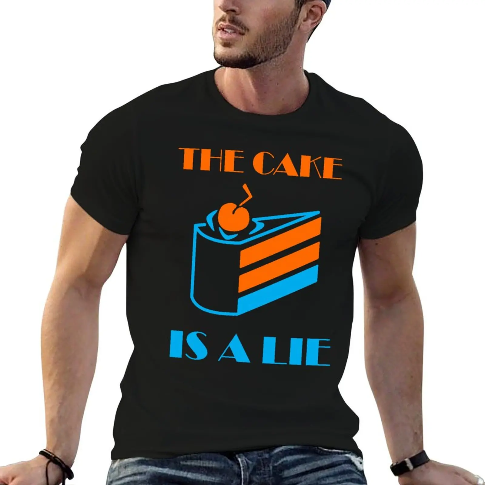 The Cake Is A Lie T-Shirt Basic Lightweight Short Sleeve Tee