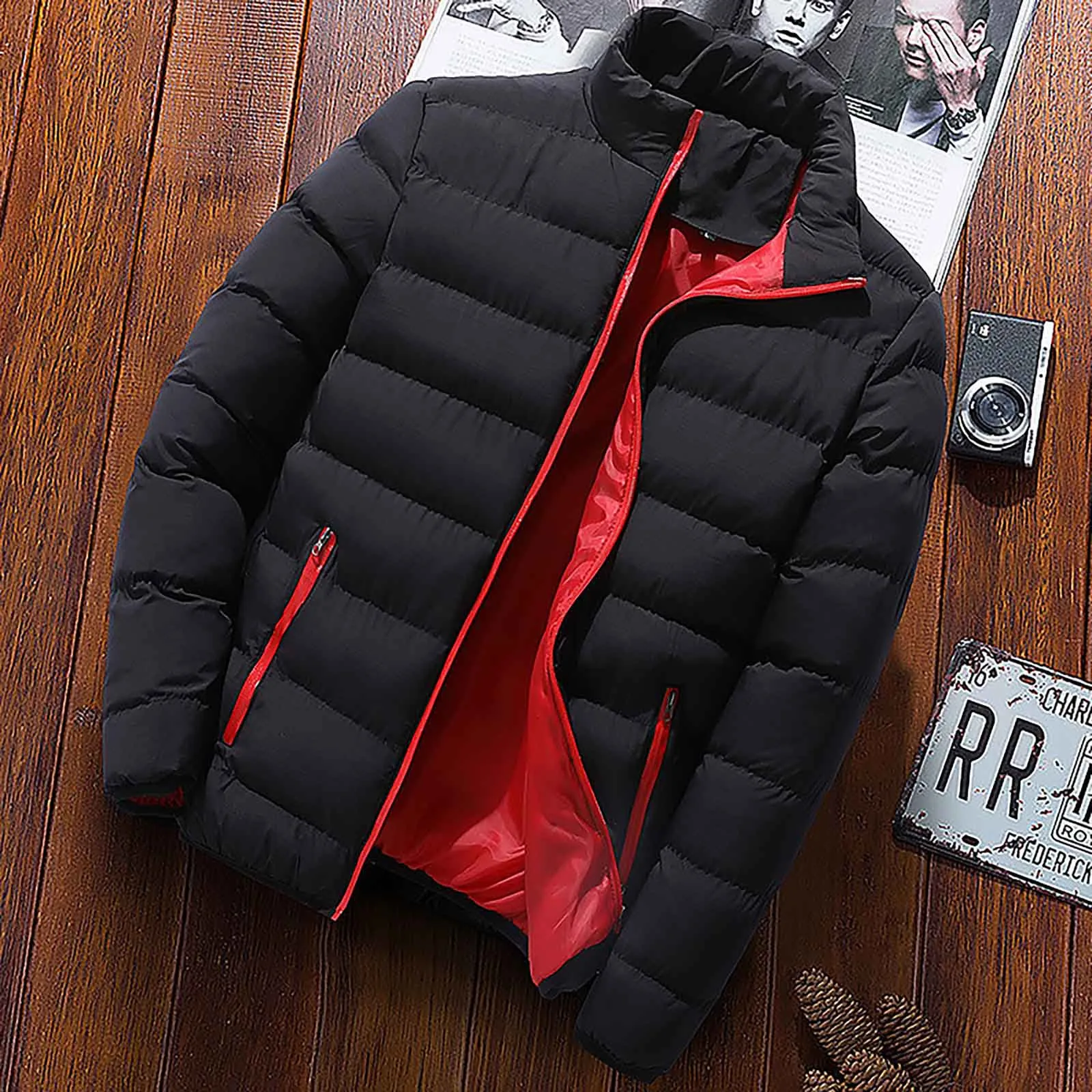 Thick Men New Warm Parka Jackets Winter Casual Men's Outwear Coats Solid Stand Collar Male Windbreak Cotton Padded Down Jacket