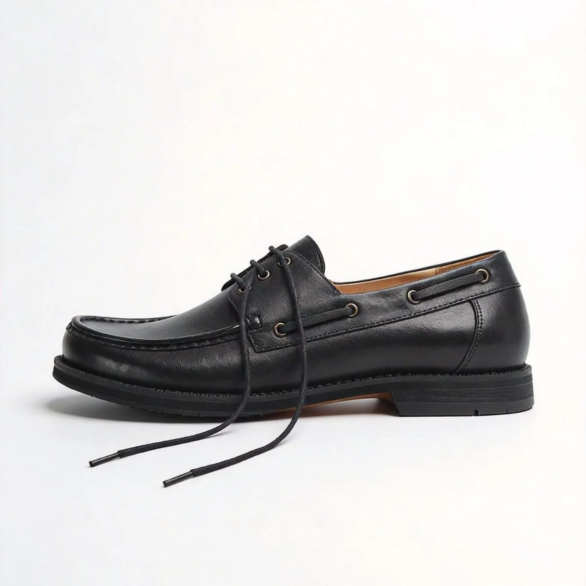 

CLAIAMI Wide Version Handmade Men Shoes Retro Old Big Head Shallow Mouth Lace-up Loafers Derby Men Casual Leather Shoes for Men