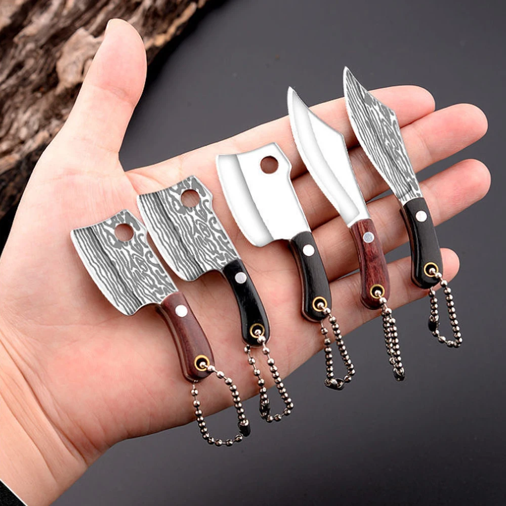 NEW  Mini Kitchen Knife Unboxing Portable Small Blade Wine Bottle Opening Paper Cutting EDC Fixed Blade Keychain Knife