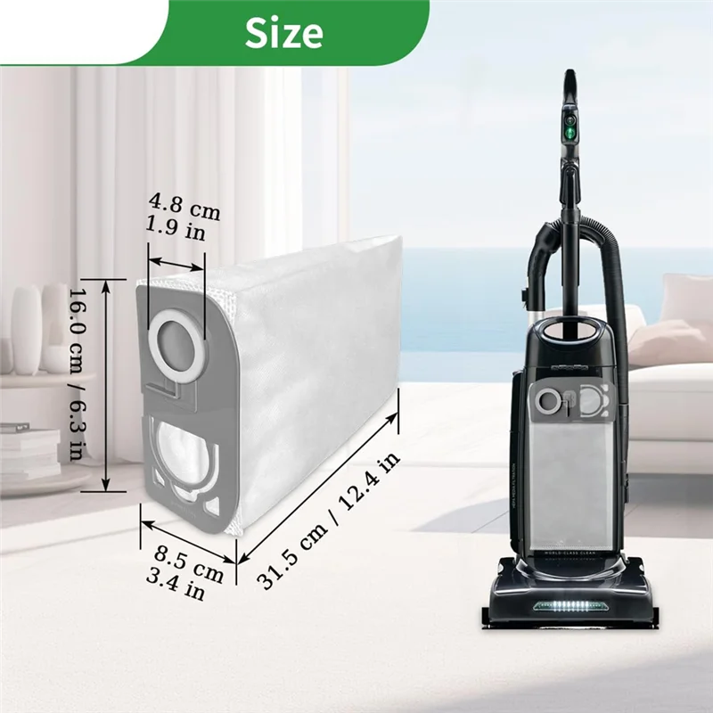 8 قطعة أكياس الغبار لأجزاء المكنسة الكهربائية لسلسلة Riccar R25 R25S ، R25D ، R25P فلتر المكنسة الكهربائية المستقيمة ، الجزء R25HC-6-A58E