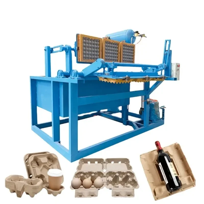 Cheap Paper Egg Tray Making Production Line Paper Plate Recycling Quail Egg Box Food Tray Molded Pulp Packaging Making Machine