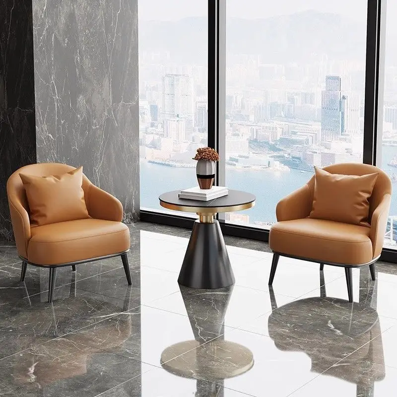 

Light luxury hotel reception table and chair single sofa