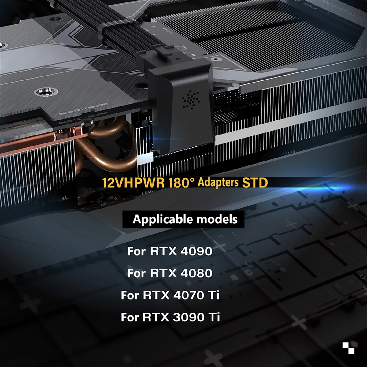 ATX3.0 12vhpwr 12 + 4 16Pin PCIe5.0 450 Вт адаптер для кабеля питания 180 градусов разъемы для RTX 4090 4080 4070, черный