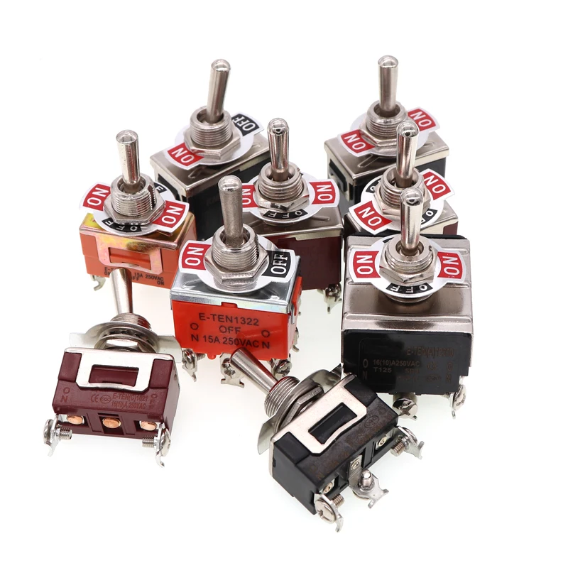 E-TEN1322 E-TEN1321 E-TEN1221 E-TEN1122 E-TEN1121 E-TEN1021 15A/250V Switch Miniature Toggle Switches 1322 1321 1221