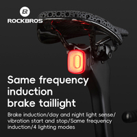 ROCKBROS R2 Bicycle Taillight Ultralight Auto Brake Sensing Same Frequency Bike Rear Light Ipx6 Waterproof Bike Warning Light