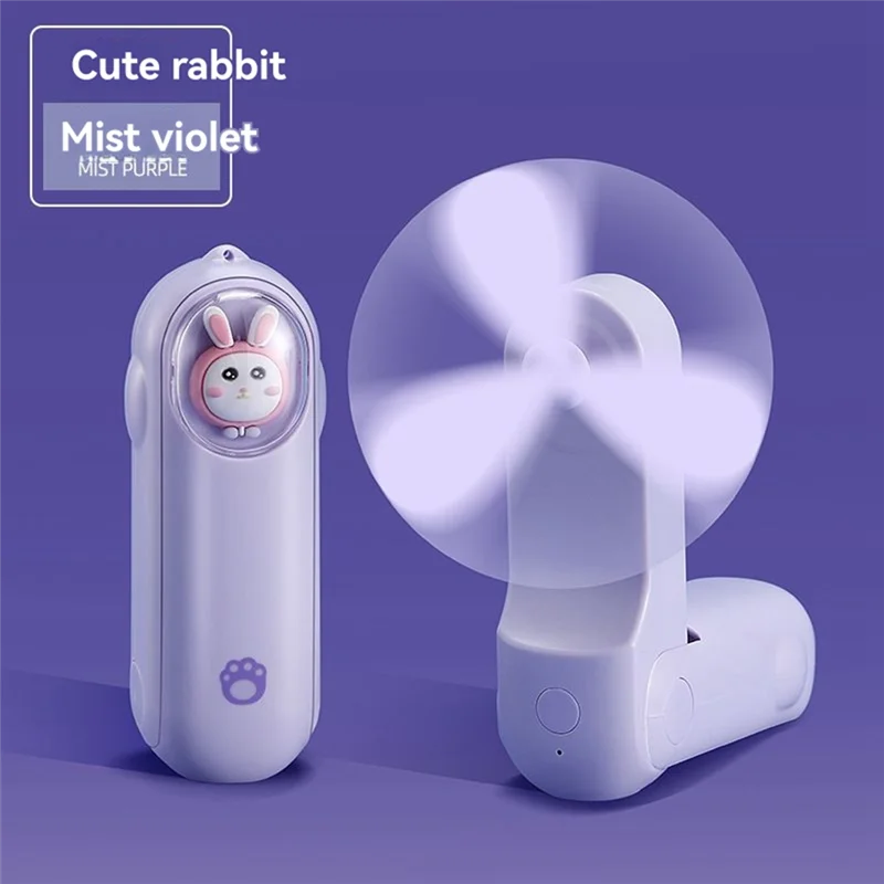 

A84G-кишеньковый бесшумный складной ручной вентилятор для улицы и рабочего стола, питание от USB, приятный для студентов — маленький фиолетовый подарок