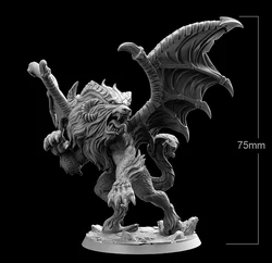 75mm Resin Model Kits Lion Head Snake Tail Beast Monster Figure Unpainted No Color DW-007
