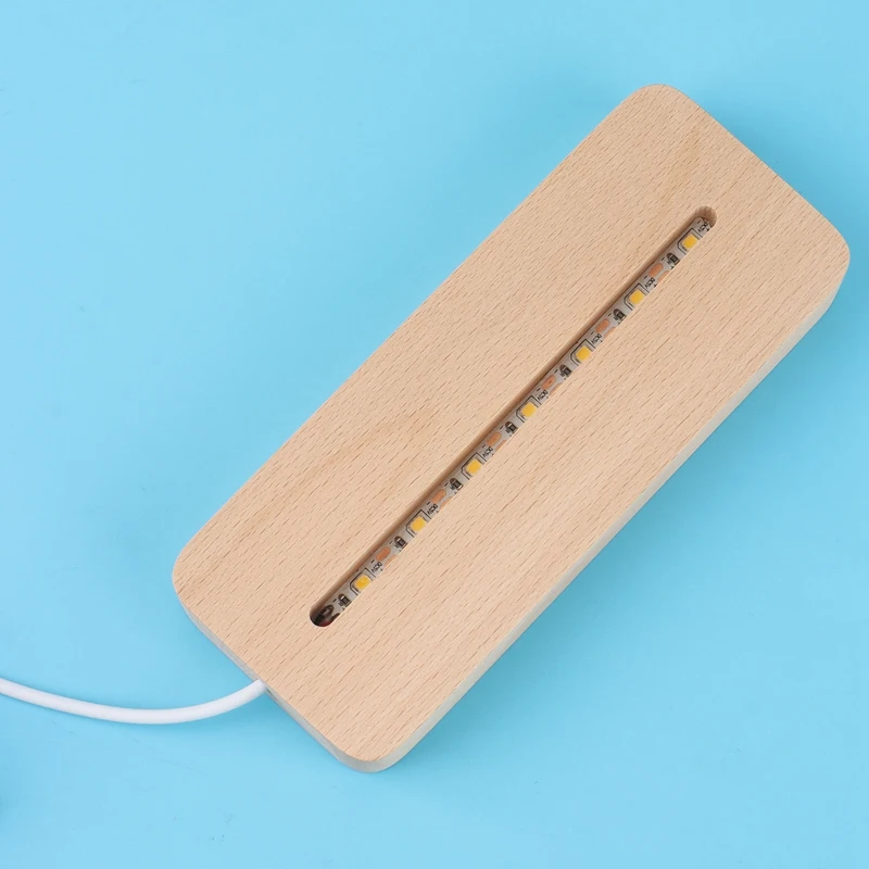 JFBL Hot Wooden Rectangle Light Base,Wood Base,Wooden LED Light Base Rotating Display Stand Lamp Holder Lamp Base