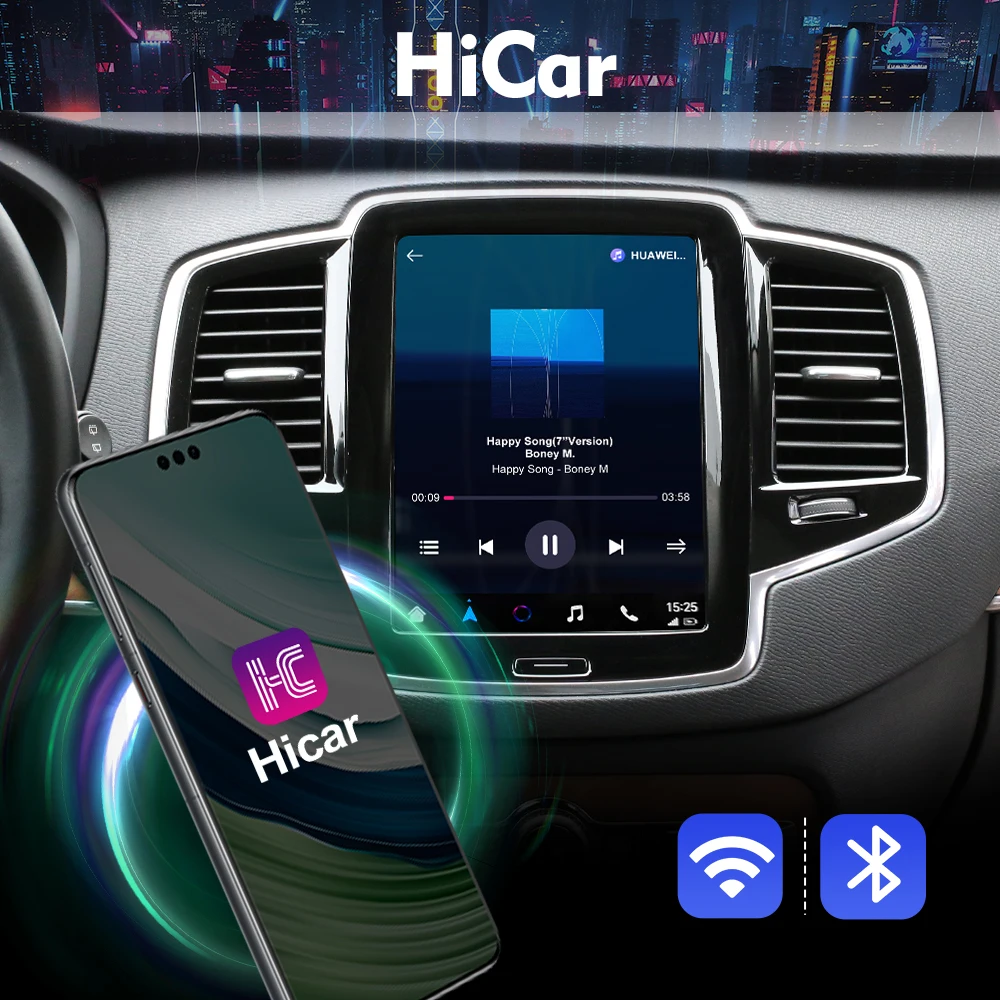 EBILAEN-Android Auto Camera Hicar, Bluetooth Tech Box, Carplay sans fil plein écran pour Volvo XC90 XC60 XC40 S60 S90 V60