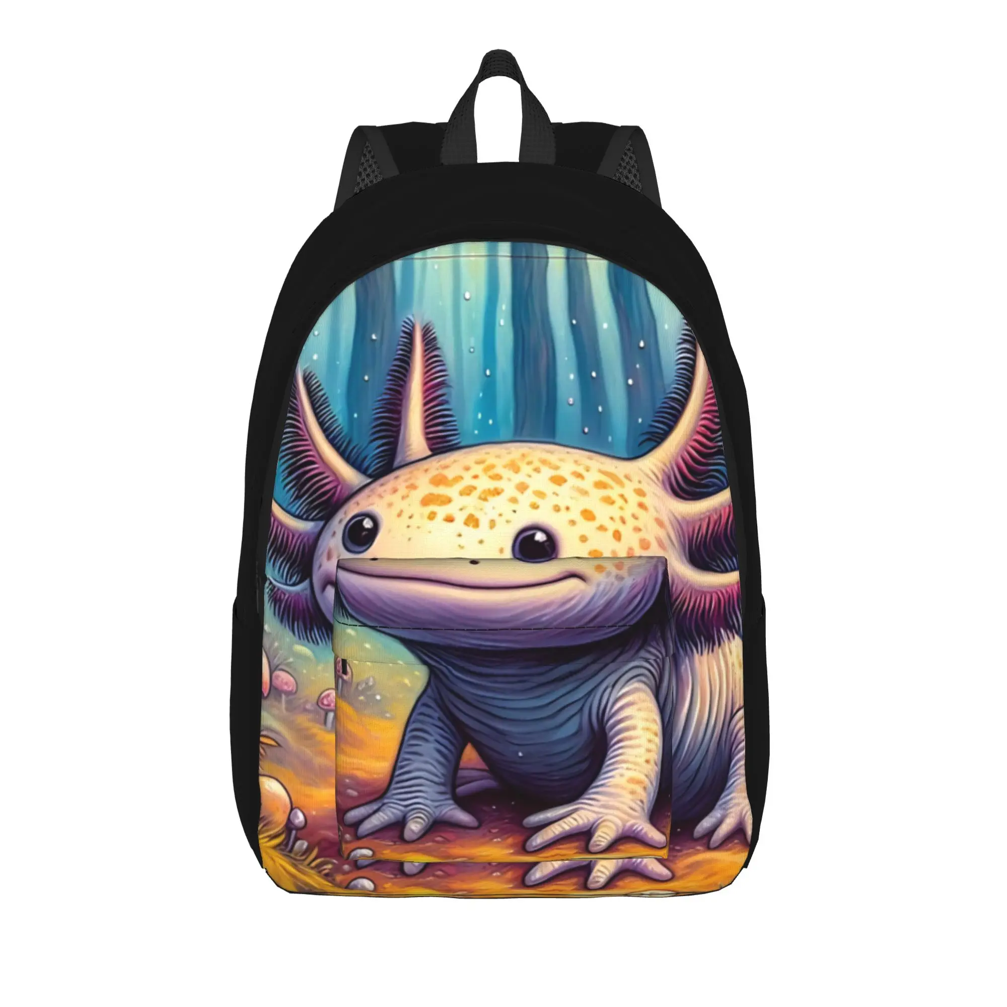 Back to school season Axolotl Art Backpack Axolotls Couple Multi-Function Backpack