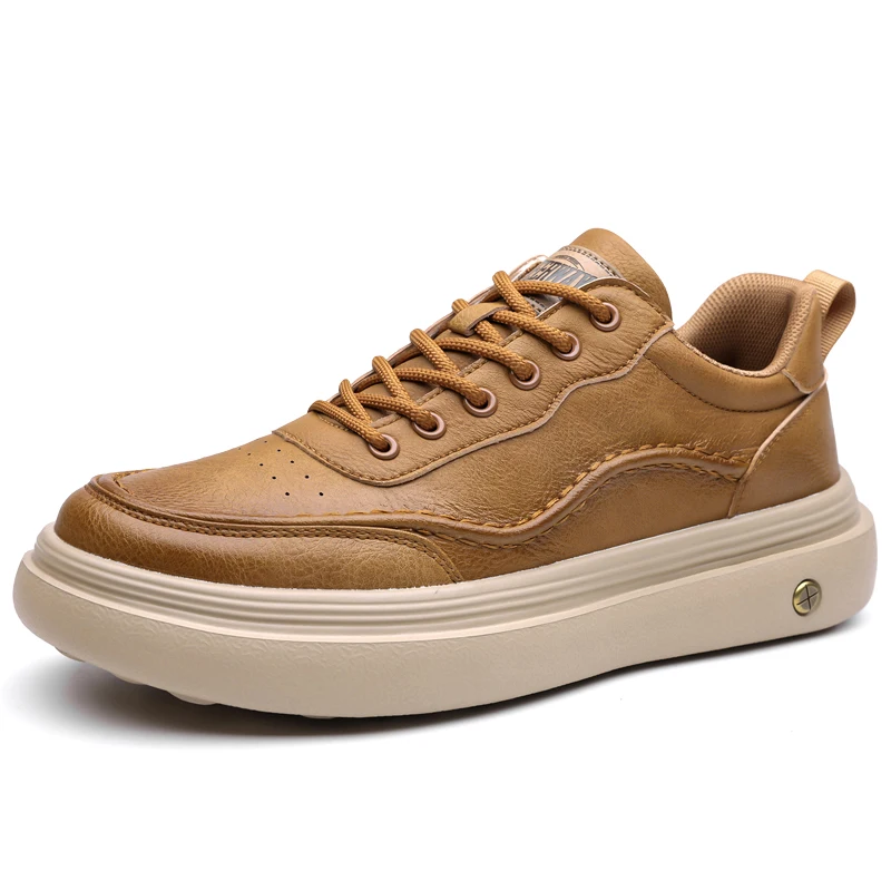 

2025 New Running Trendy Sneakers for Men All-match Flats Men's Skate Shoes Brand Classic Casual Leather Soft Walking Men Shoes