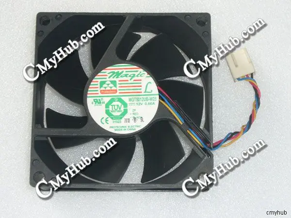 For Protechnic MGT8012UB-W25 DC12V 0.66A 8025 8cm 80mm 80x80x25 4Pin 4Wire Cooling Fan MGT8012UB-W25