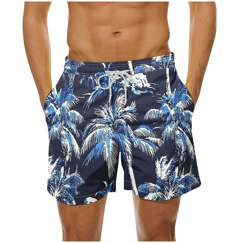 

Hawaiian Plants Graphic Beach Shorts For Men 3d Printed Tropical Leaf Board Shorts Quick Dry Swimwear Loose Swimming Trunks