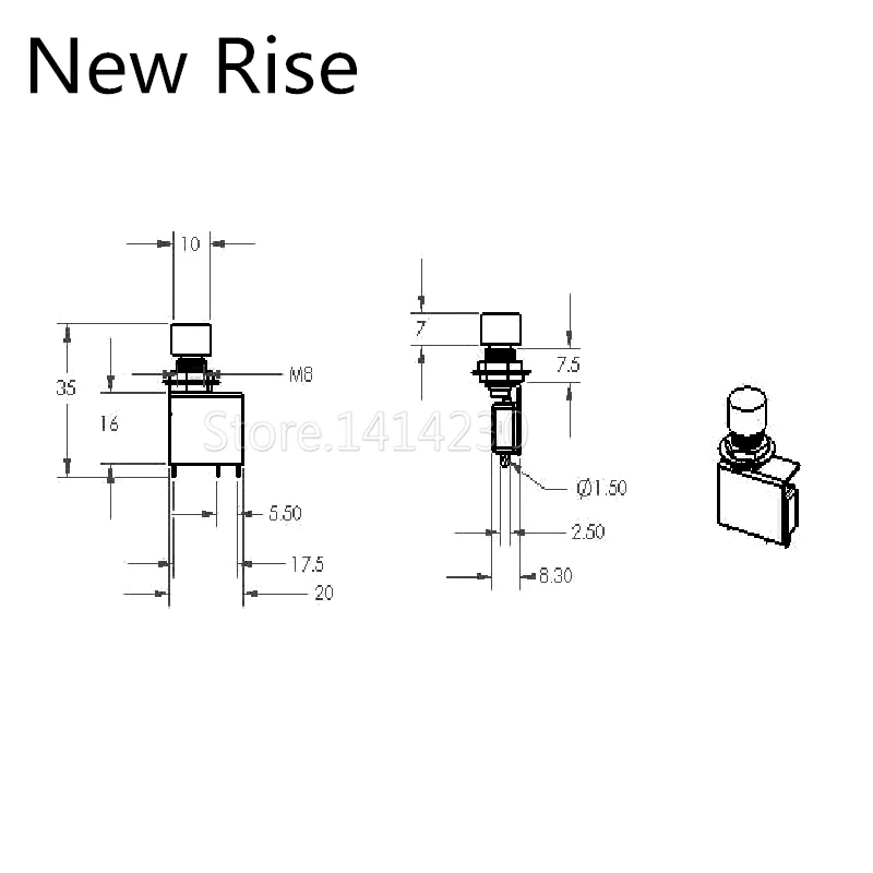 Hight Kwaliteit DS-428 Rode 8Mm Drukknop On-(On) DS428 Self-Reset