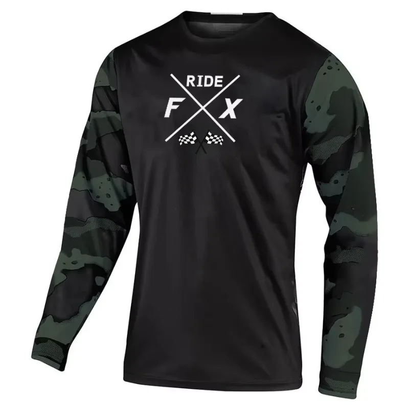 دراجة نارية ركوب سباق السيارات قميص طويل الأكمام الرجال والنساء تي شيرت على الطرق الوعرة الرياضة عادية تنفس التجفيف السريع الملابس