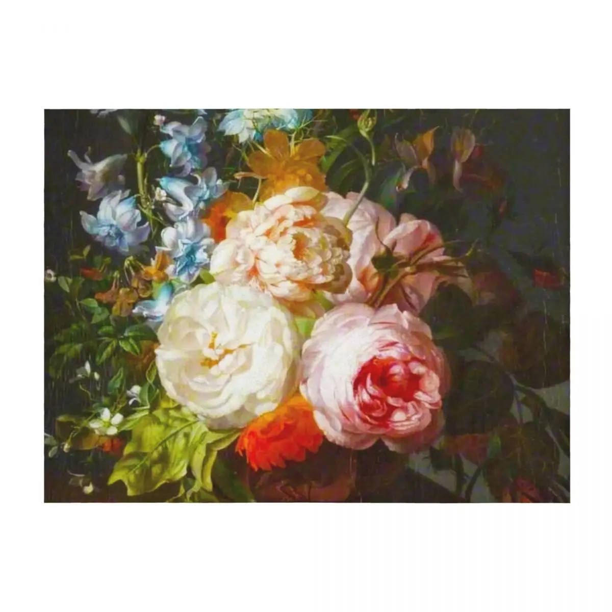 

Rachel Ruysch - Flowers in a Terracotta Vase Throw Blanket Winter beds Bed covers Shaggy Large Blankets