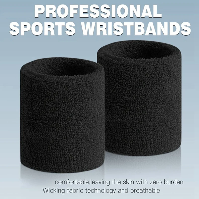 Top!-Sweatbands Sports Wristband For Men & Women - Moisture Wicking Athletic Cotton Terry Cloth Sweatband For Sports