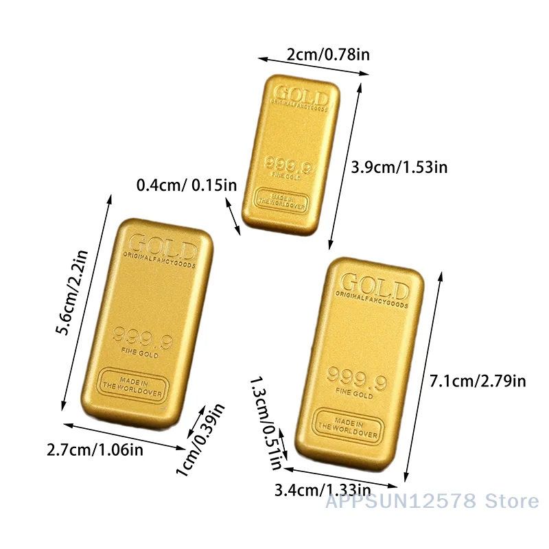 1Pcs Fake Gold Bar Simulated Golden Brick Movie Prop Novelty Gift Home Decor Simulation Decoration Crafts - Image 5