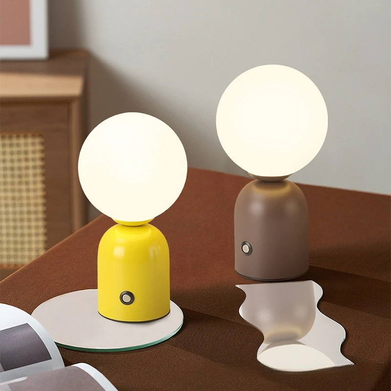 Rechargeable Nordic Macaron Ambient Light Bar Cafe KTV Table Lamp Household Bedroom Bedside Decor Lamp