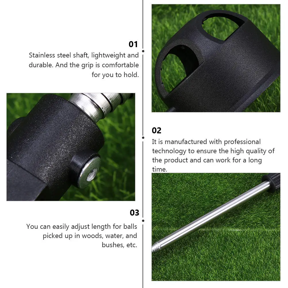 

Выдвижной телескопический захват для мячей для гольфа с противоскользящей ручкой для длительного использования, портативный аксессуар для тренировок