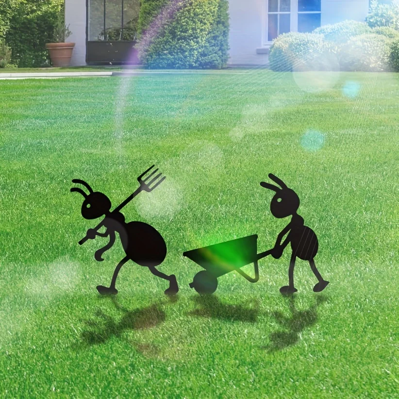 1PCS Metal Black Ants Garden Stakes Decoration Cute ants Garden Decorative Outdoor Statues For Ants Lovers Yard Garden