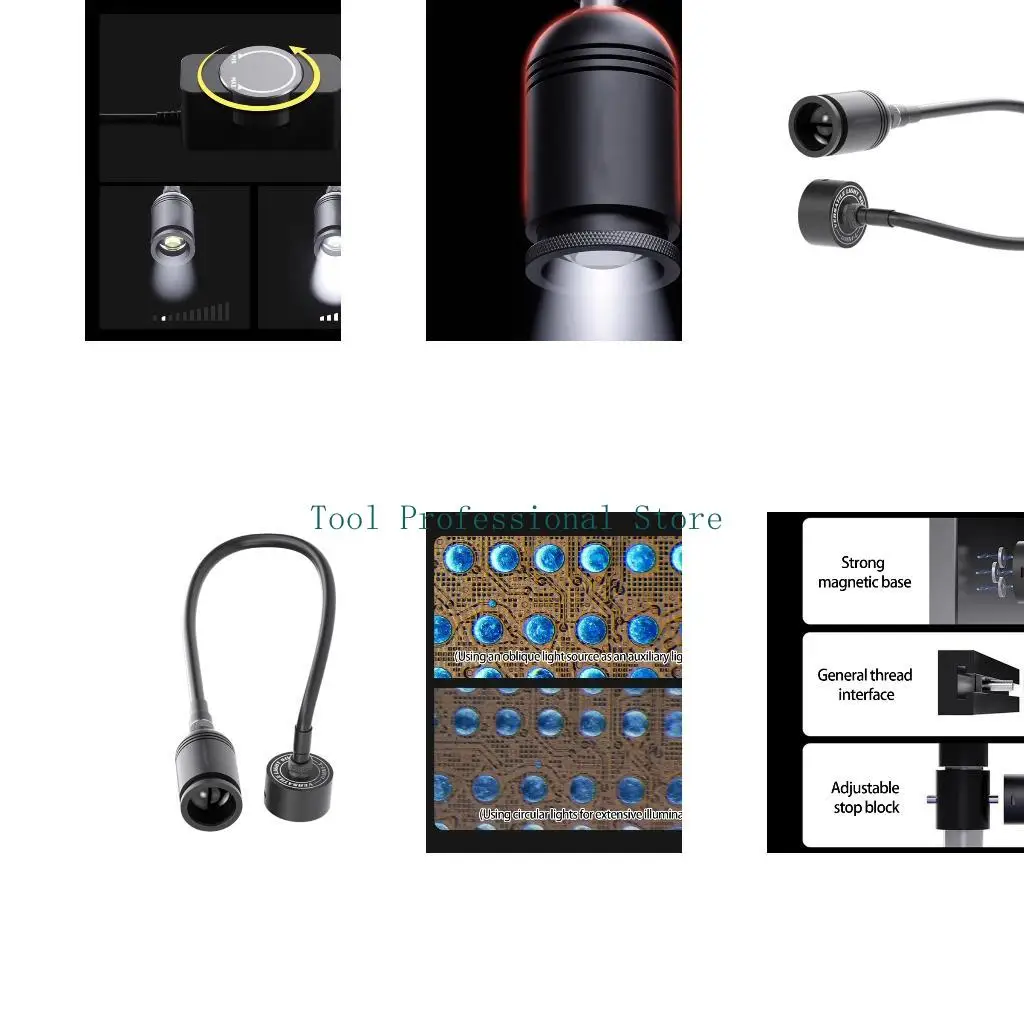 57QF Bendable Versatile Microscope Lighting Equipment PVC And Silicone Construction