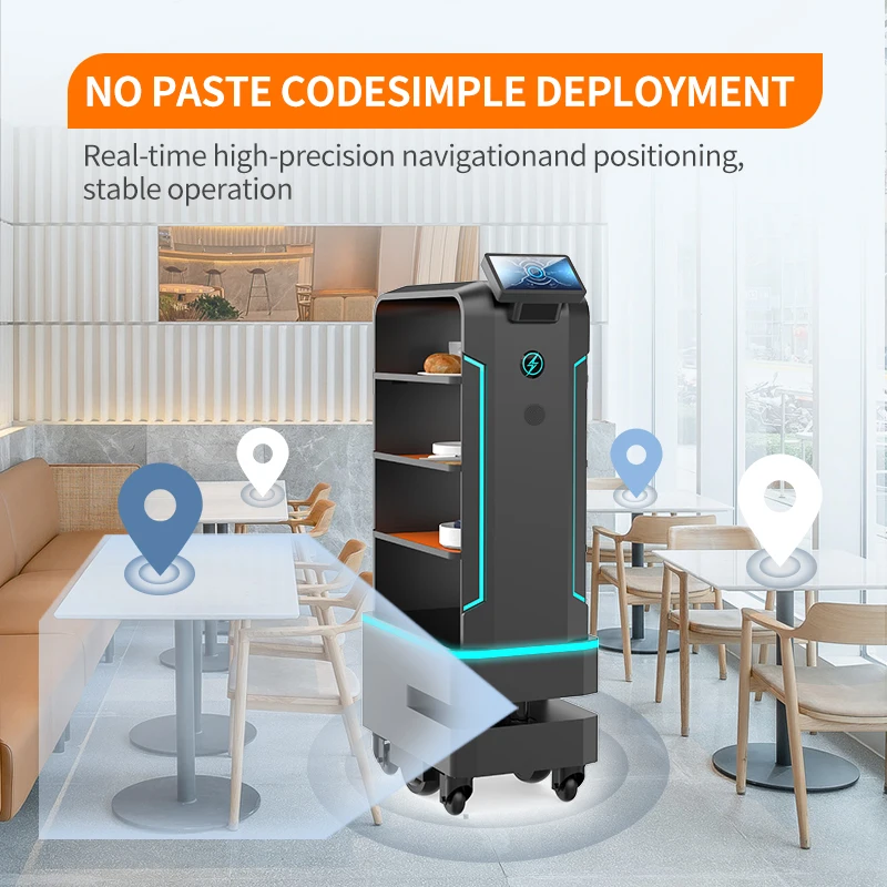 Innovative Autonomous Fast Food Delivery Serving Vehicles Labor Save Restaurant Airports Hospitals Robot Waiter Service