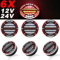 6X Round LED Tail Light with Sequential Turn signal lamp Stop Brake Light For Truck Trailer Van Lorry RV Bus 4x4 Pickup 12V 24V