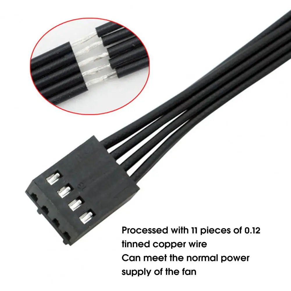 Useful Plug and Play 1 to 2 4 Pin PWM Fan Extension Cable Anti-winding Easy Installation PWM Fan Hub Cable for Desktop