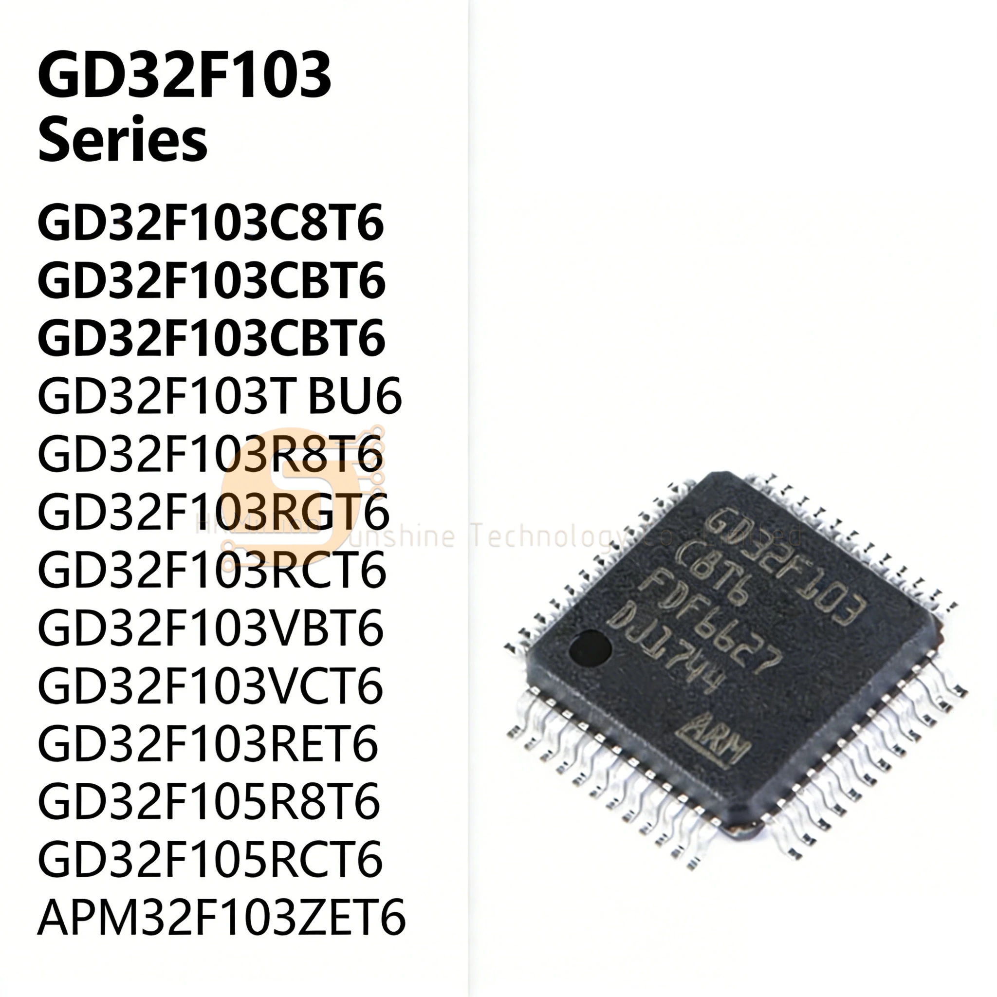 5pcs GD32F103C8T6 GD32F103CBT6 GD32F103TBU6 GD32F103R8T6 GD32F103RBT6 GD32F103RCT6 GD32F105R8T6 GD32F105RBT6 APM32F103ZET6