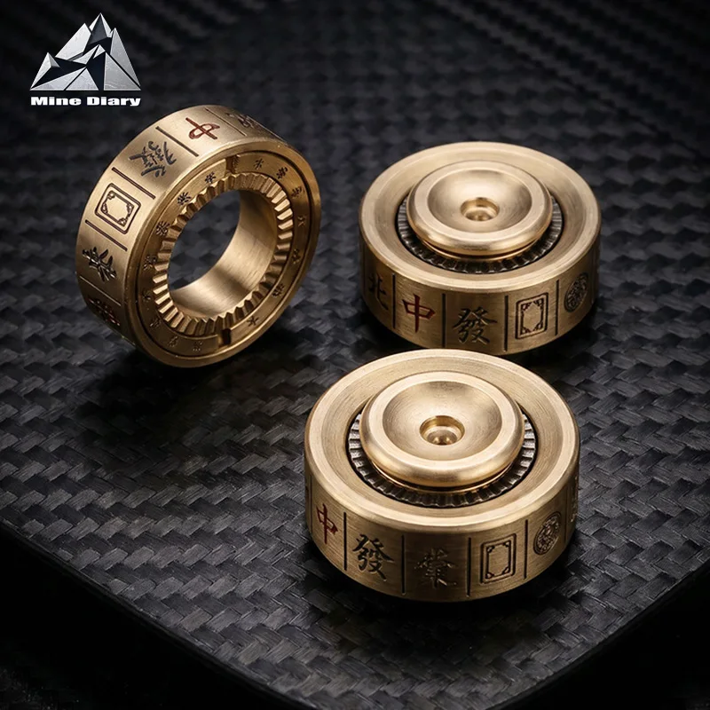 

Novel EDC Fidget Spinner Brass Metal Fidget Ring Stress Relief Anti-Anxiety Fidget Toy Adults Cool Gadgets Birthday Gift Idea