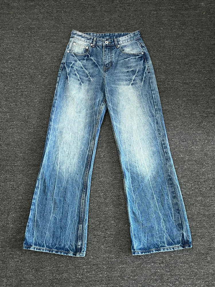 

American Sle Split Lightning Micro Flared Jeans Men's Waed Slim Straight Long Pants Trendy Brand Haome Street Sle Jeans