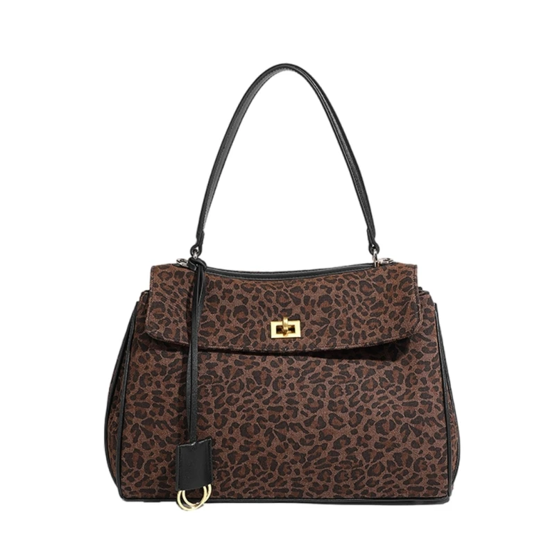 Large Leopard Print Slouchy Bag For Women Spacious Travel Purse Fashion Handbag