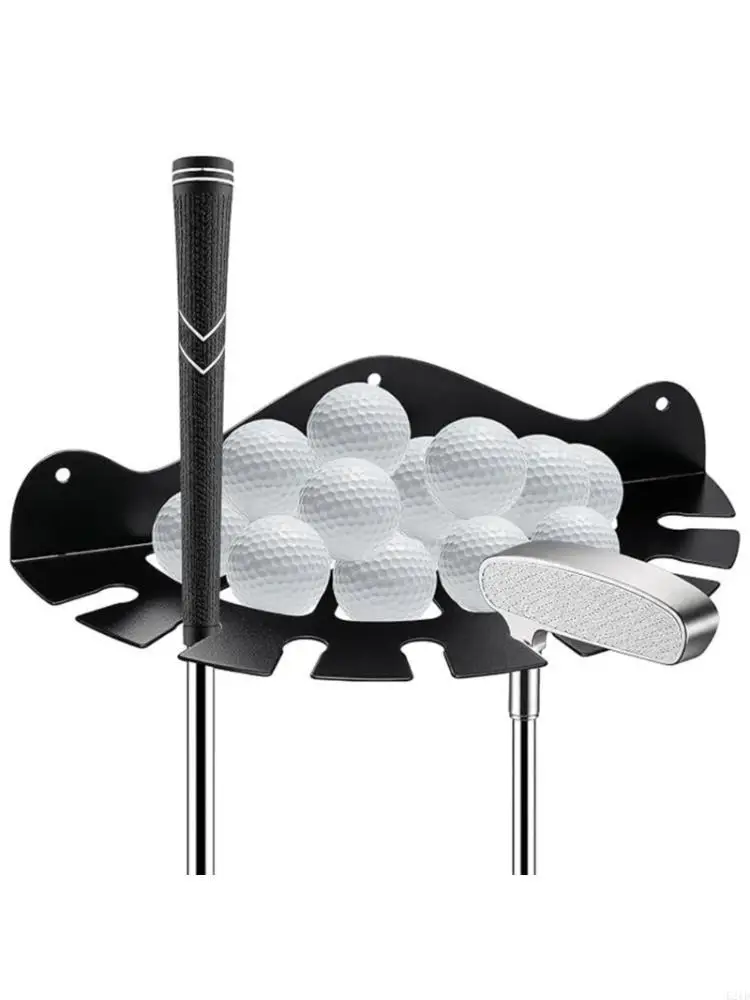 Wall-Mounted Golf with 8 Club Positions and Ball Storage for Home