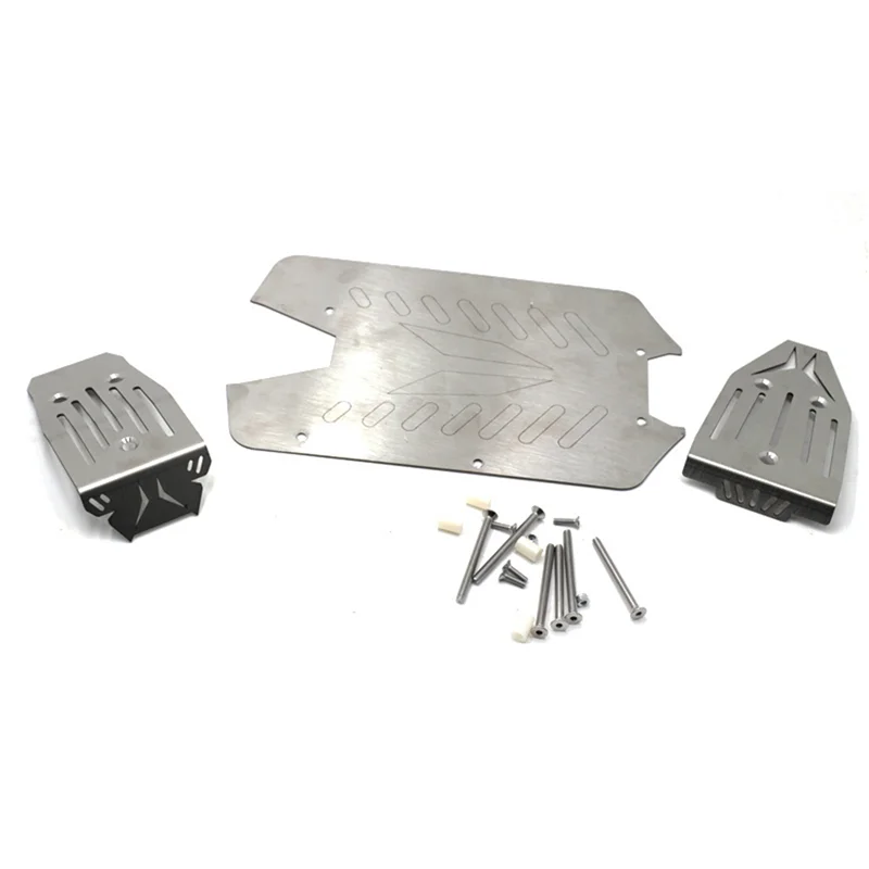 Aço inoxidável Chassis Armor Frente e Traseiro Protetor, Skid Plate para 1/10 Arrma Velos Big Rock RC Car Upgrade Parts