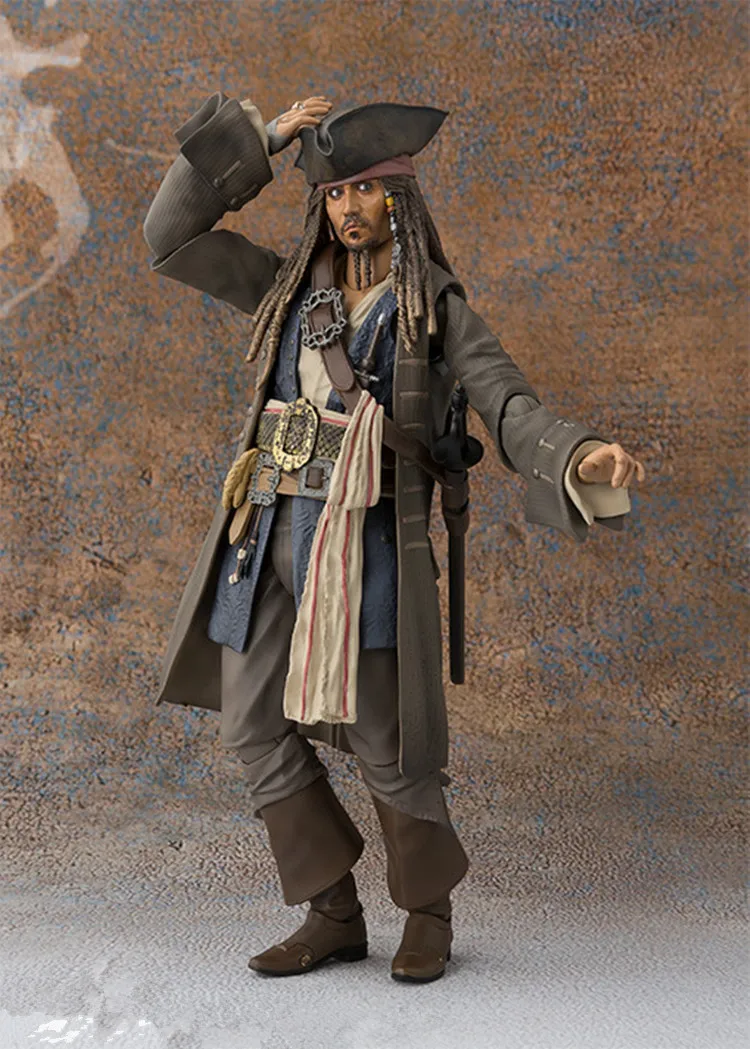 SHFiguats Pirates of the Caribbean Captain Jack Sparrow Action Figure Dead Men Tell No Tales Anime Collectable Model Toy Gifts