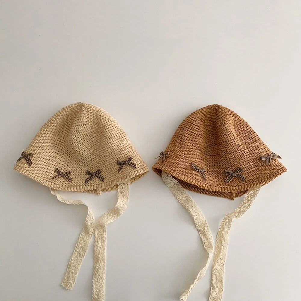 

Fashion Summer Baby Straw Hat Bow Travel Lace Straw Hat Beach Outdoor Children Panama Caps for