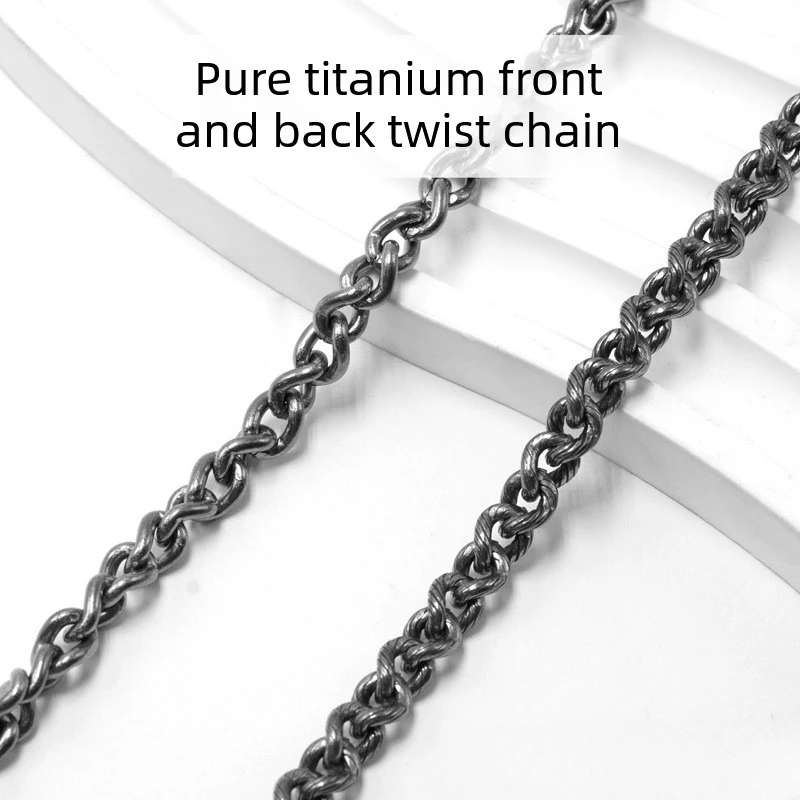 1 Meter Pure Titanium Reversible Twist Chain 5mm Necklace Wholesale Solid Ti Chain for DIY Necklaces and Bracelets Jewelry Gifts