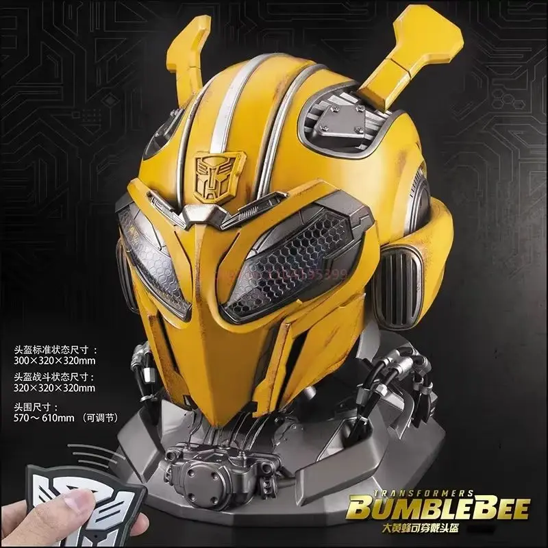 In Stock Bumblebee 1:1 Helmet Transformers Genuine Anime Fiugre Wearable Face Changing With Speakers Model Dolls Decor Toy Gifts